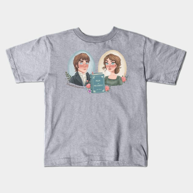 Pride and Prejudice - Jane Austen Inspiration Kids T-Shirt by belizabethg